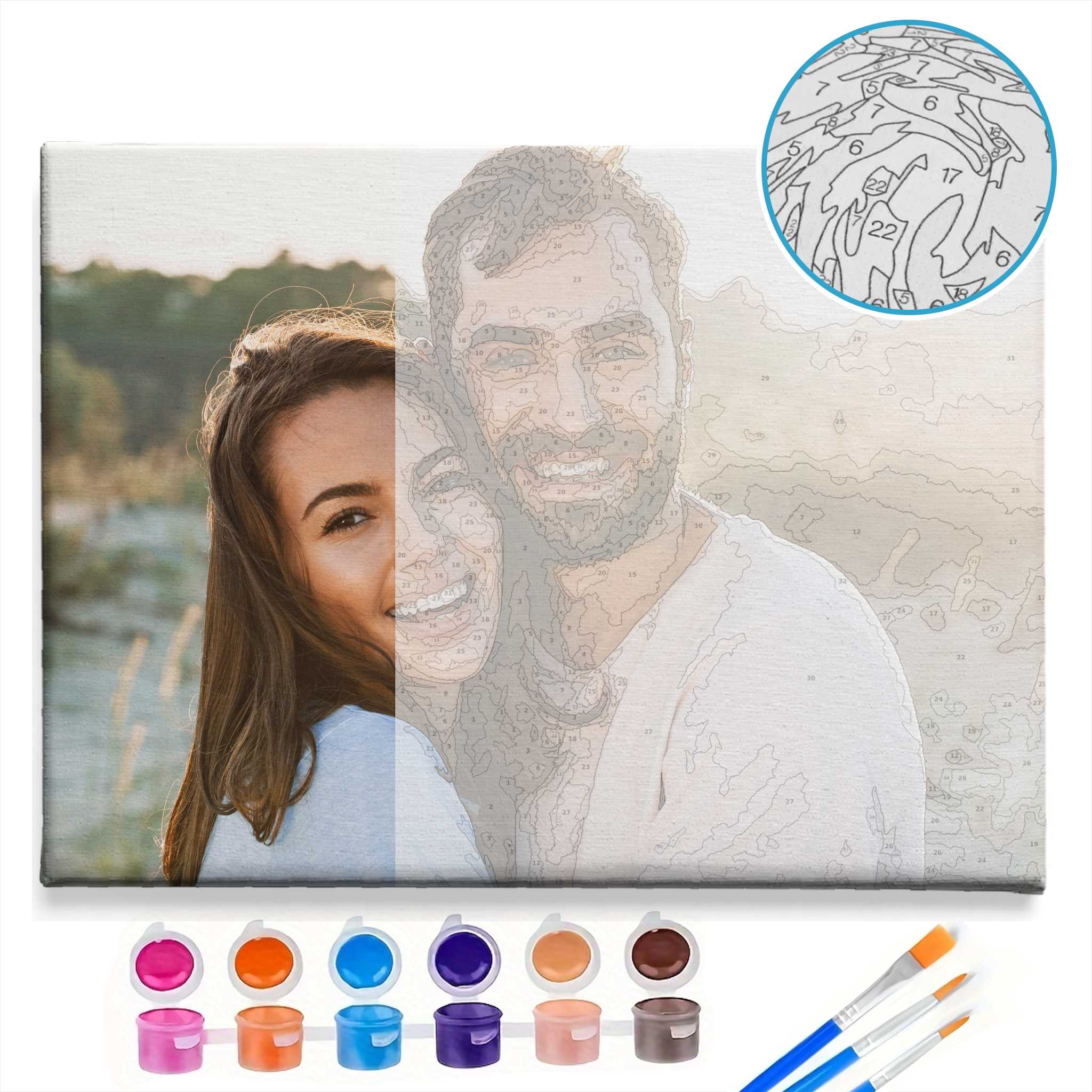 "Eigenes Foto" - Personalisiertes Malen nach Zahlen auf Leinwand
