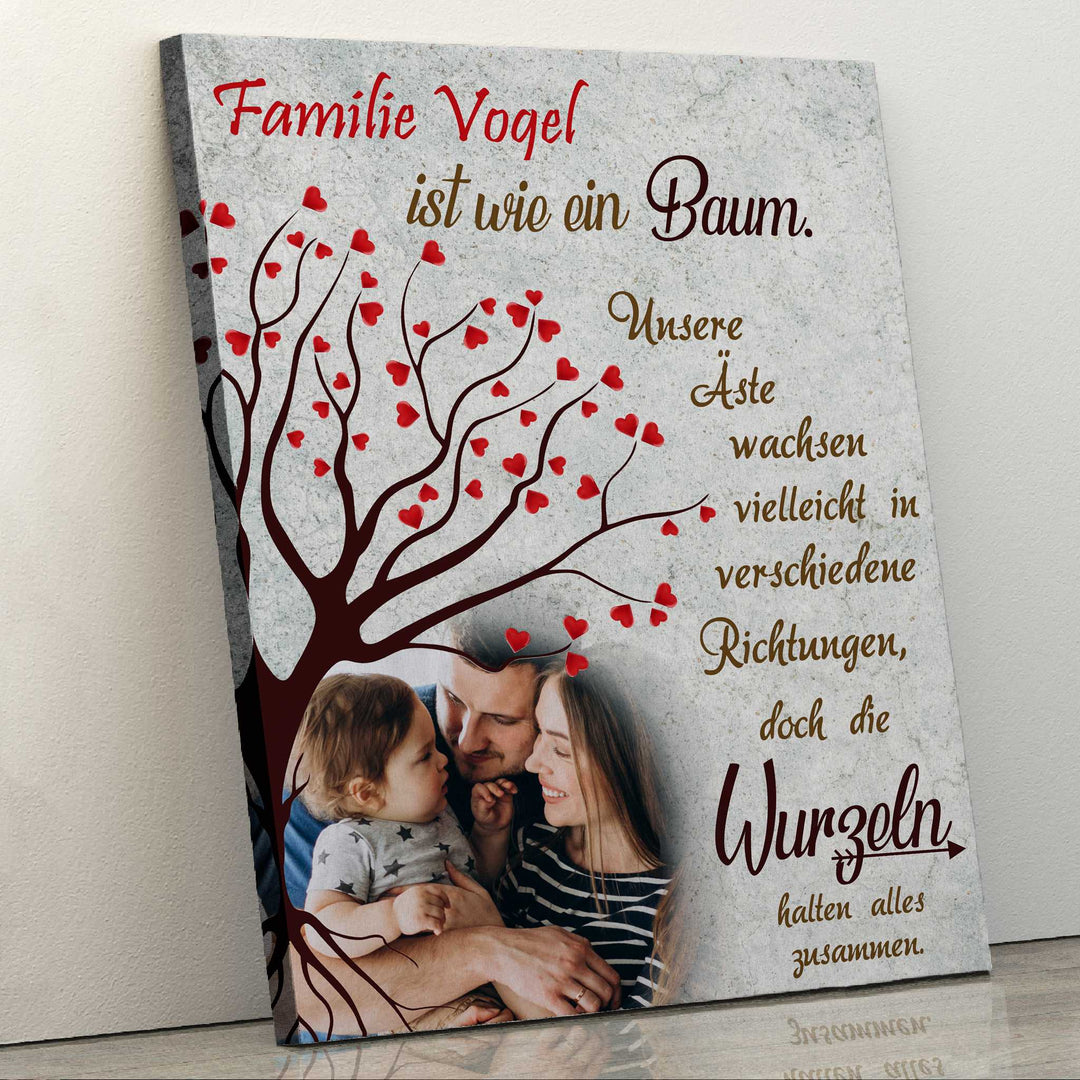 Wee Blue Coo Geburtstagskarte 'Familie Wurzeln' – B&W Baum-Design, 17,5x12,5 Cm, Nachhaltiger Karton
